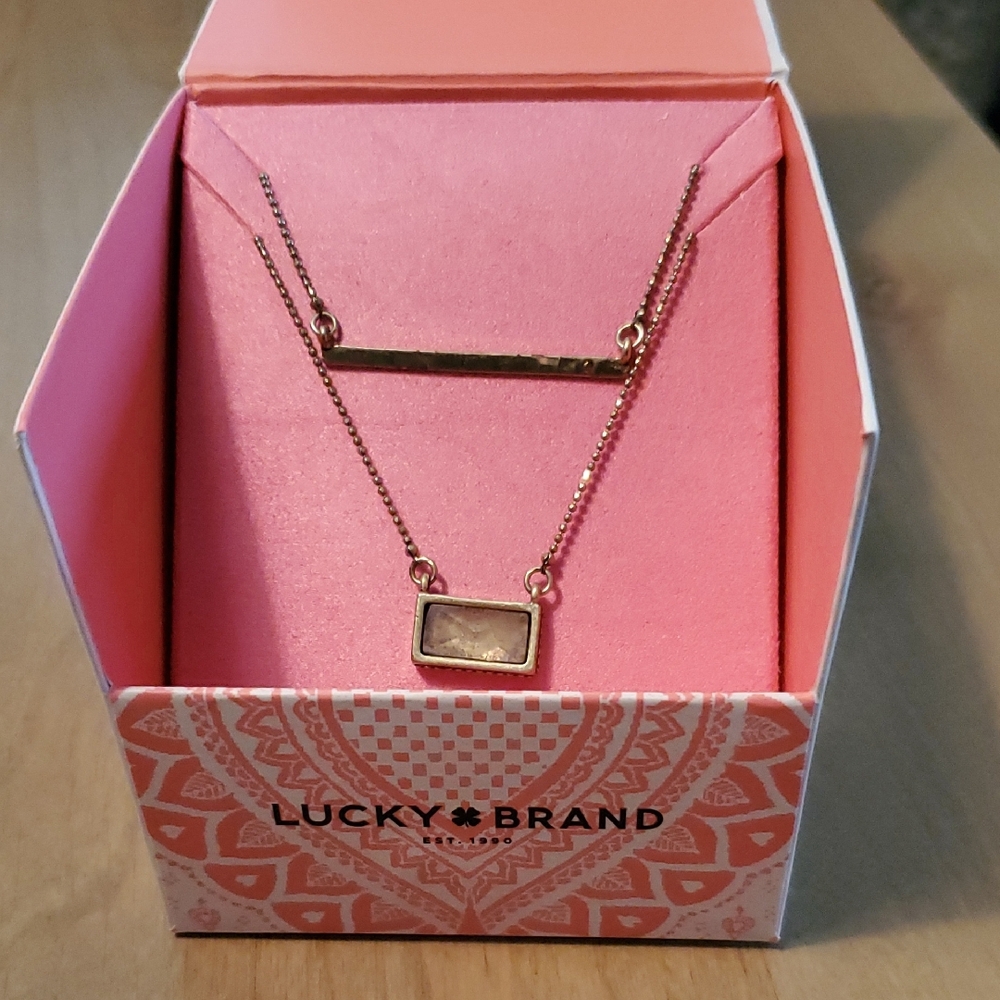 Lucky Brand Layered Gold Bar Necklace